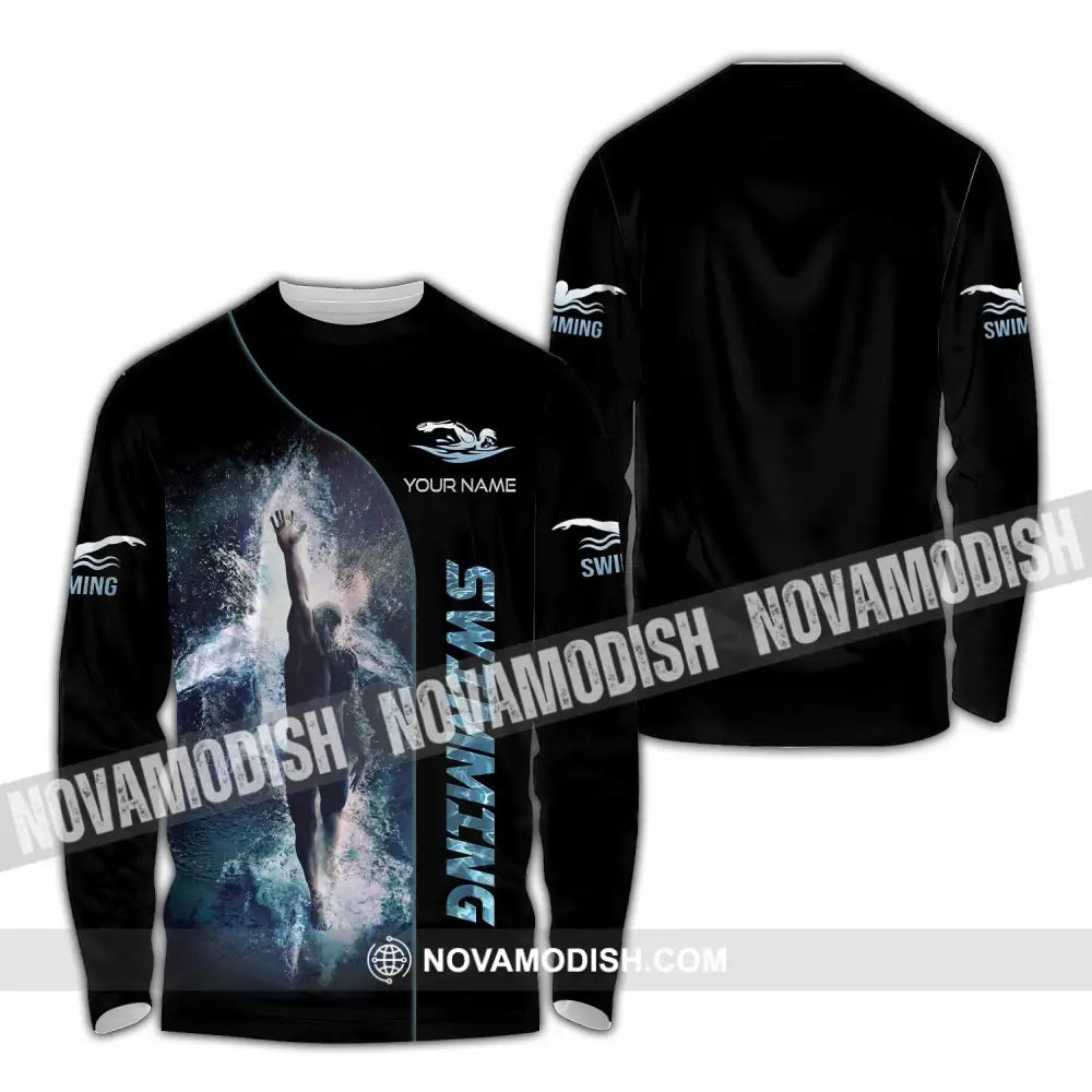Unisex Shirt - Custom Swimming 3D Shirt Long Sleeve Shirt / S T-shirt
