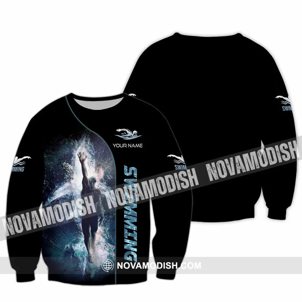 Unisex Shirt - Custom Swimming 3D Shirt Long Sleeve / S T-shirt
