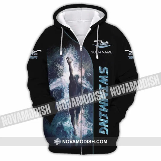 Unisex Shirt - Custom Swimming 3D Shirt Zipper Hoodie / S T-shirt