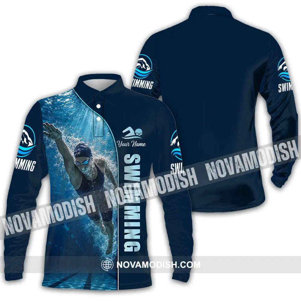 Unisex Shirt - Custom Swimming Shirt - Long Sleeve Polo / S - T-shirt