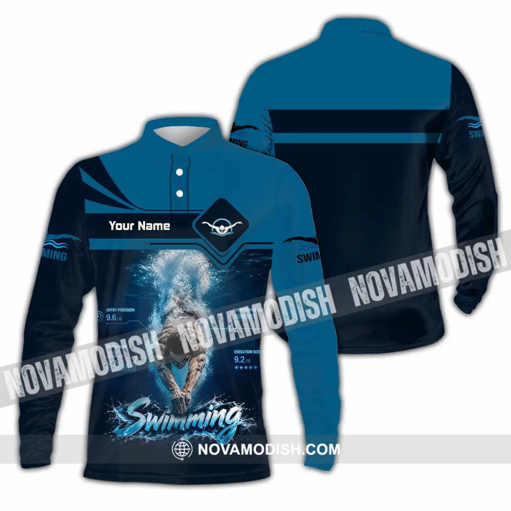 Unisex Shirt - Custom Swimming Shirt - Long Sleeve Polo / S - T-shirt