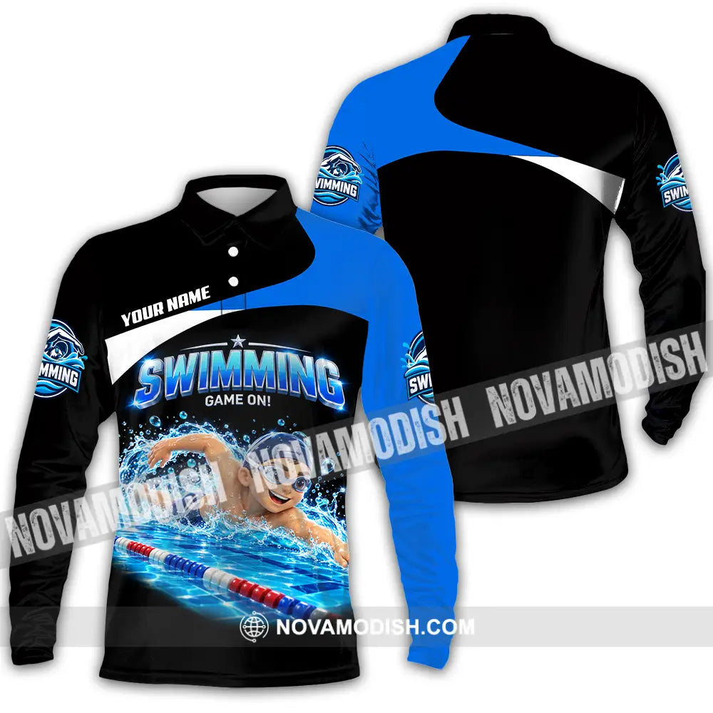 Unisex Shirt - Custom Swimming Shirt - Long Sleeve Polo / S - T-shirt