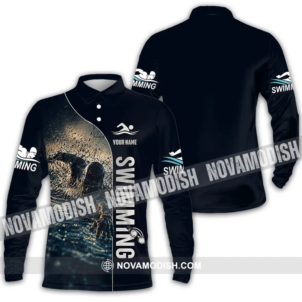 Unisex Shirt - Custom Swimming Shirt - Long Sleeve Polo / S - T-shirt