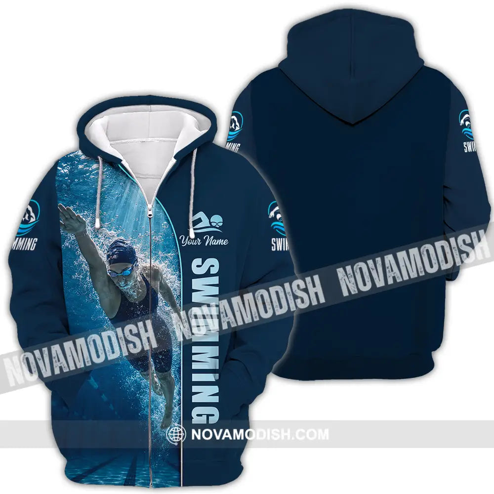 Unisex Shirt - Custom Swimming Shirt - Zipper Hoodie / S - T-shirt