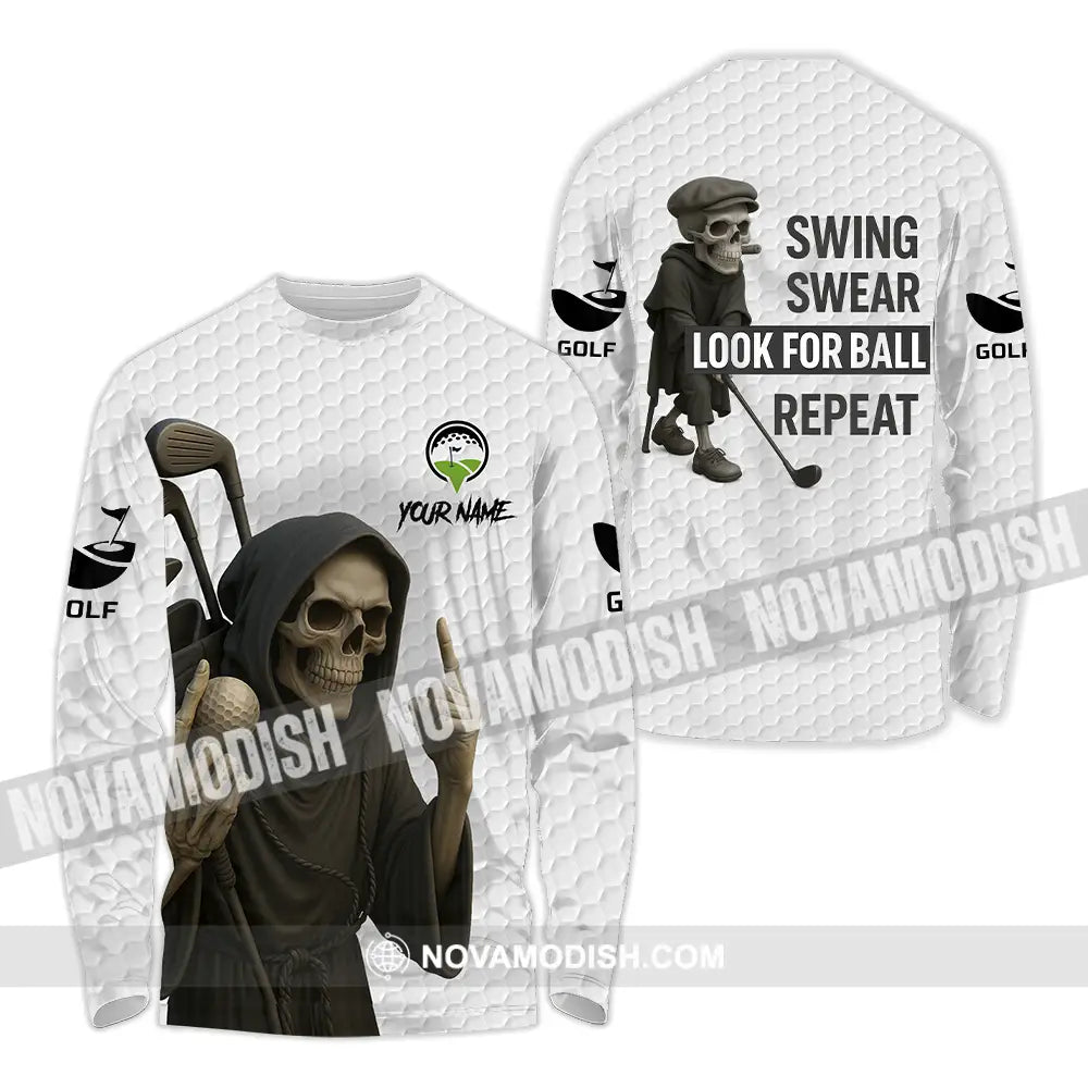 Unisex Shirt - Custom Swing Swear Look For Ball Repeat Shirt Long Sleeve Shirt / S T-shirt