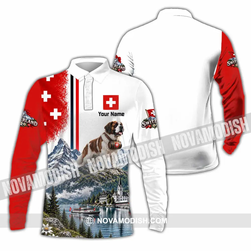 Unisex Shirt - Custom Switzerland Shirt - Long Sleeve Polo / S - T-shirt