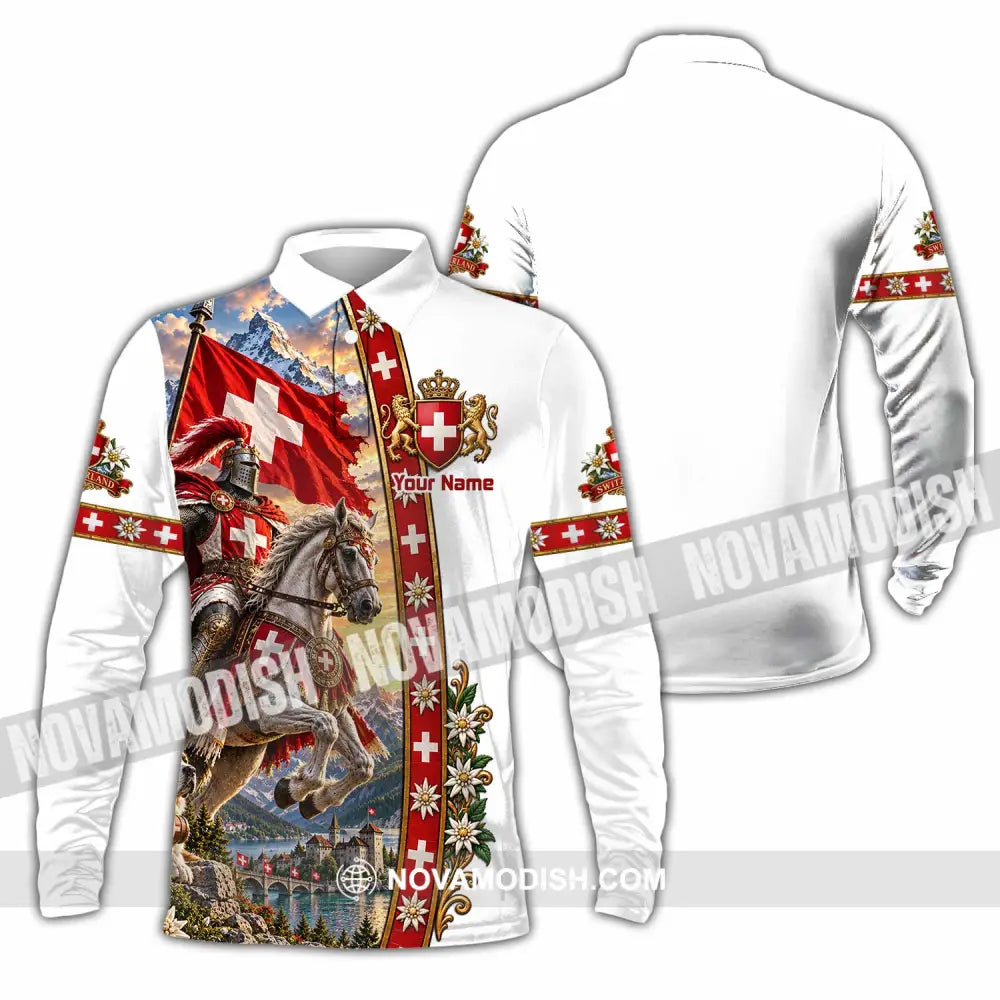 Unisex Shirt - Custom Switzerland Shirt - Long Sleeve Polo / S - T-shirt