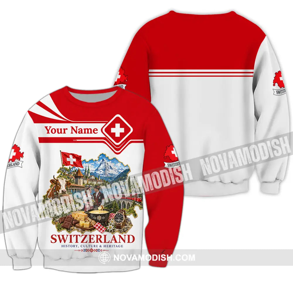 Unisex Shirt - Custom Switzerland Shirt - Long Sleeve / S - T-shirt