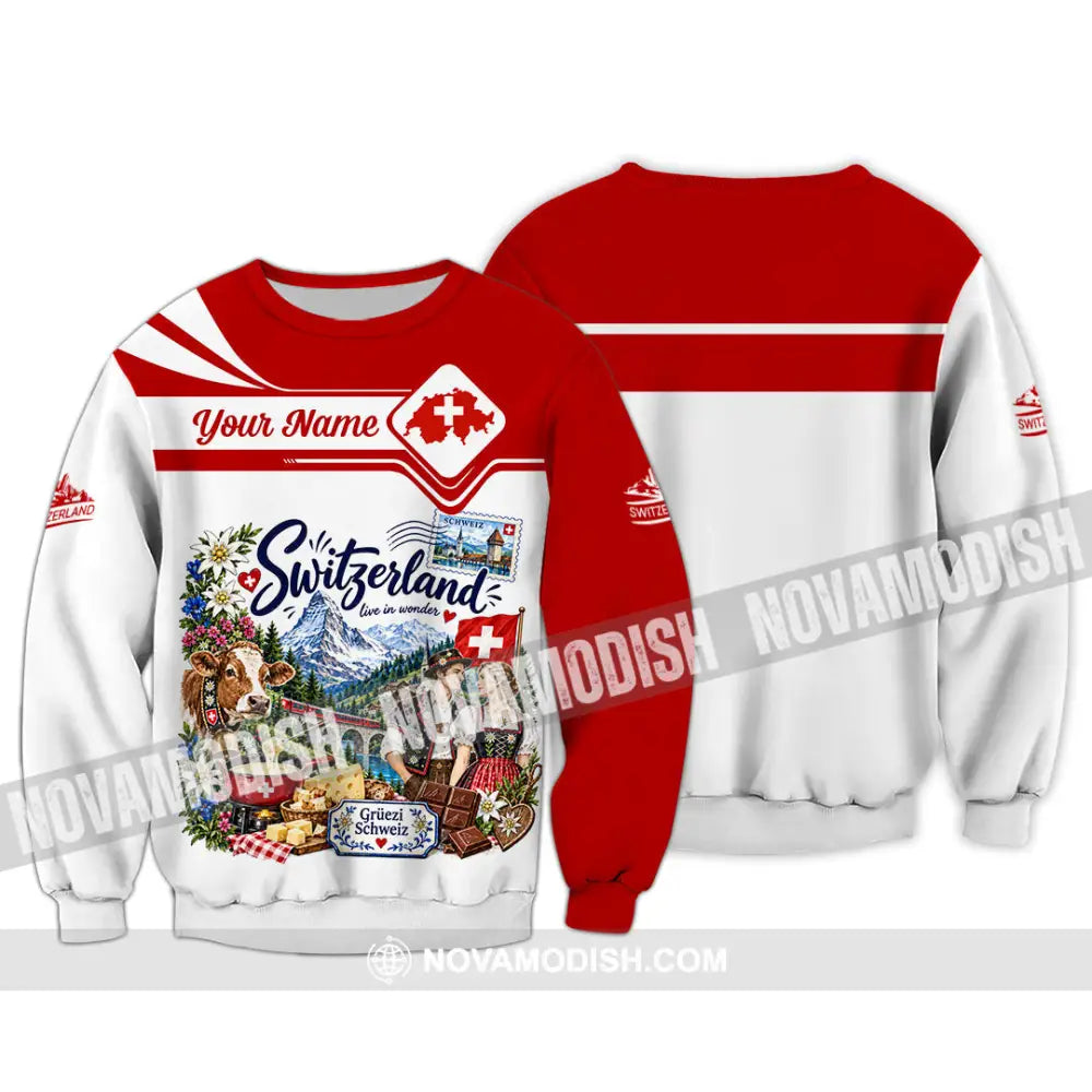 Unisex Shirt - Custom Switzerland Shirt - Long Sleeve / S - T-shirt