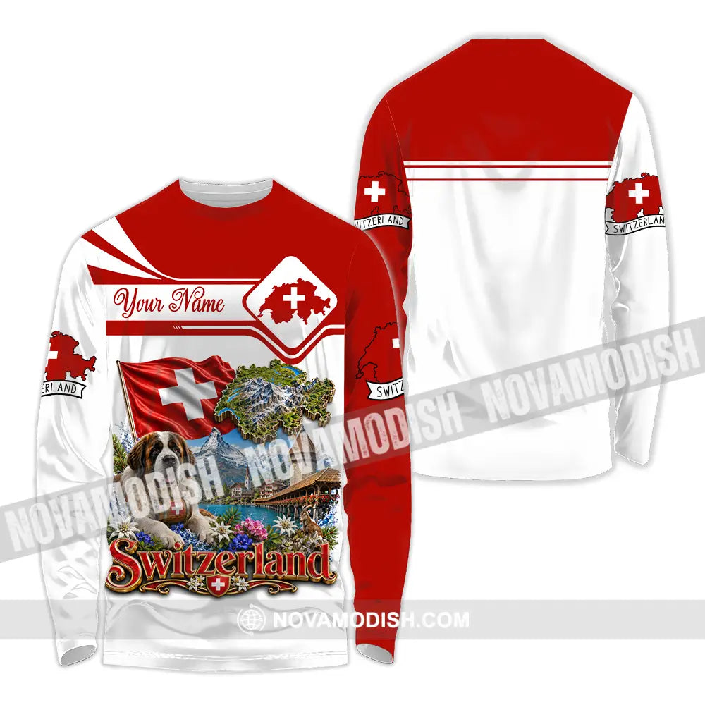 Unisex Shirt - Custom Switzerland Shirt - Long Sleeve Shirt / S - T-shirt
