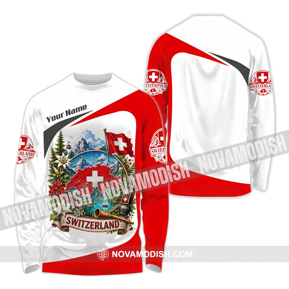 Unisex Shirt - Custom Switzerland Shirt - Long Sleeve Shirt / S - T-shirt