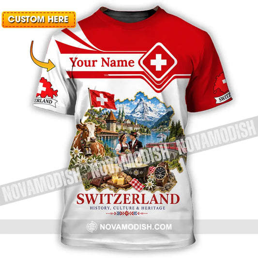 Unisex Shirt - Custom Switzerland Shirt - T-shirt