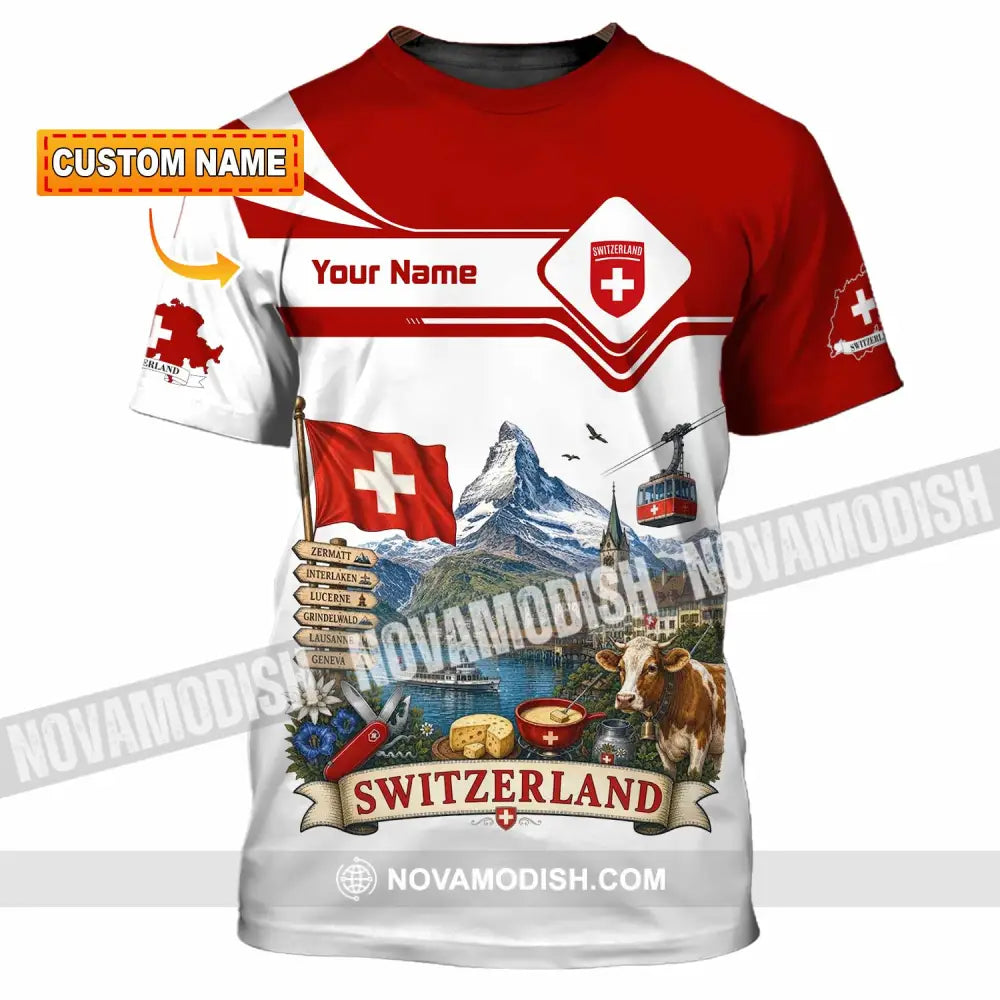 Unisex Shirt - Custom Switzerland Shirt - T-shirt