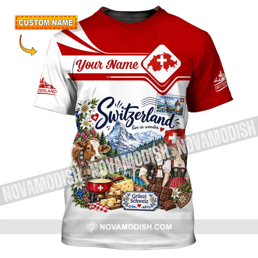 Unisex Shirt - Custom Switzerland Shirt - T-shirt
