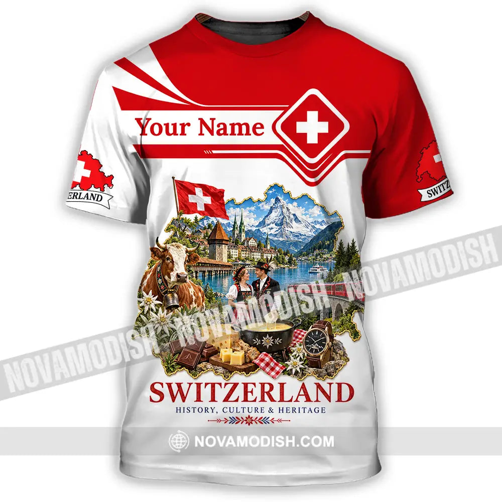 Unisex Shirt - Custom Switzerland Shirt - T-Shirt / S - T-shirt