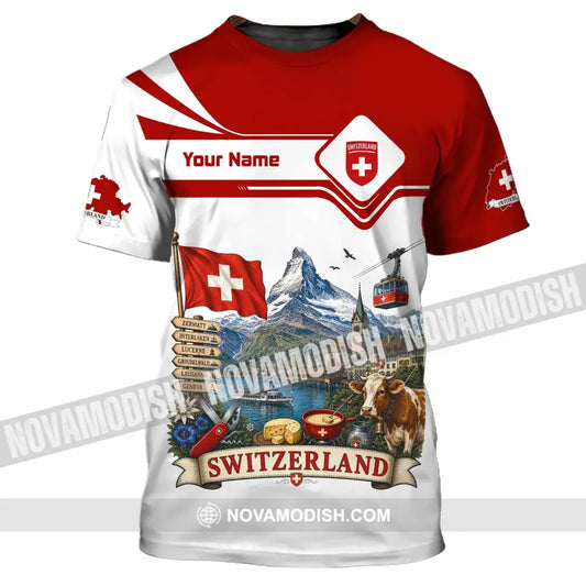 Unisex Shirt - Custom Switzerland Shirt - T-Shirt / S - T-shirt