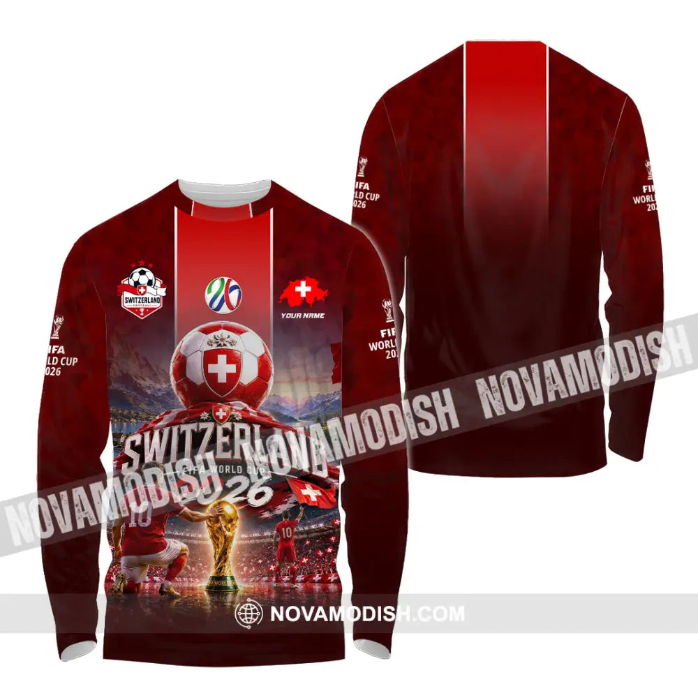 Unisex Shirt - Custom Switzerland World Cup 2026 Shirt - Long Sleeve Shirt / S - T-shirt