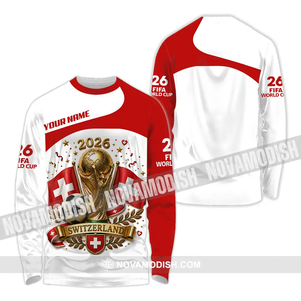 Unisex Shirt - Custom Switzerland World Cup 2026 Shirt - Long Sleeve Shirt / S - T-shirt