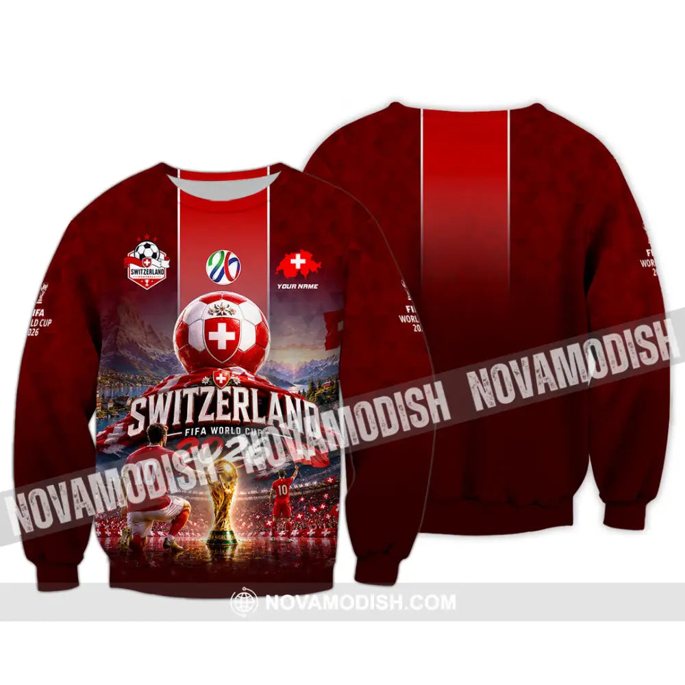 Unisex Shirt - Custom Switzerland World Cup 2026 Shirt - Long Sleeve / S - T-shirt
