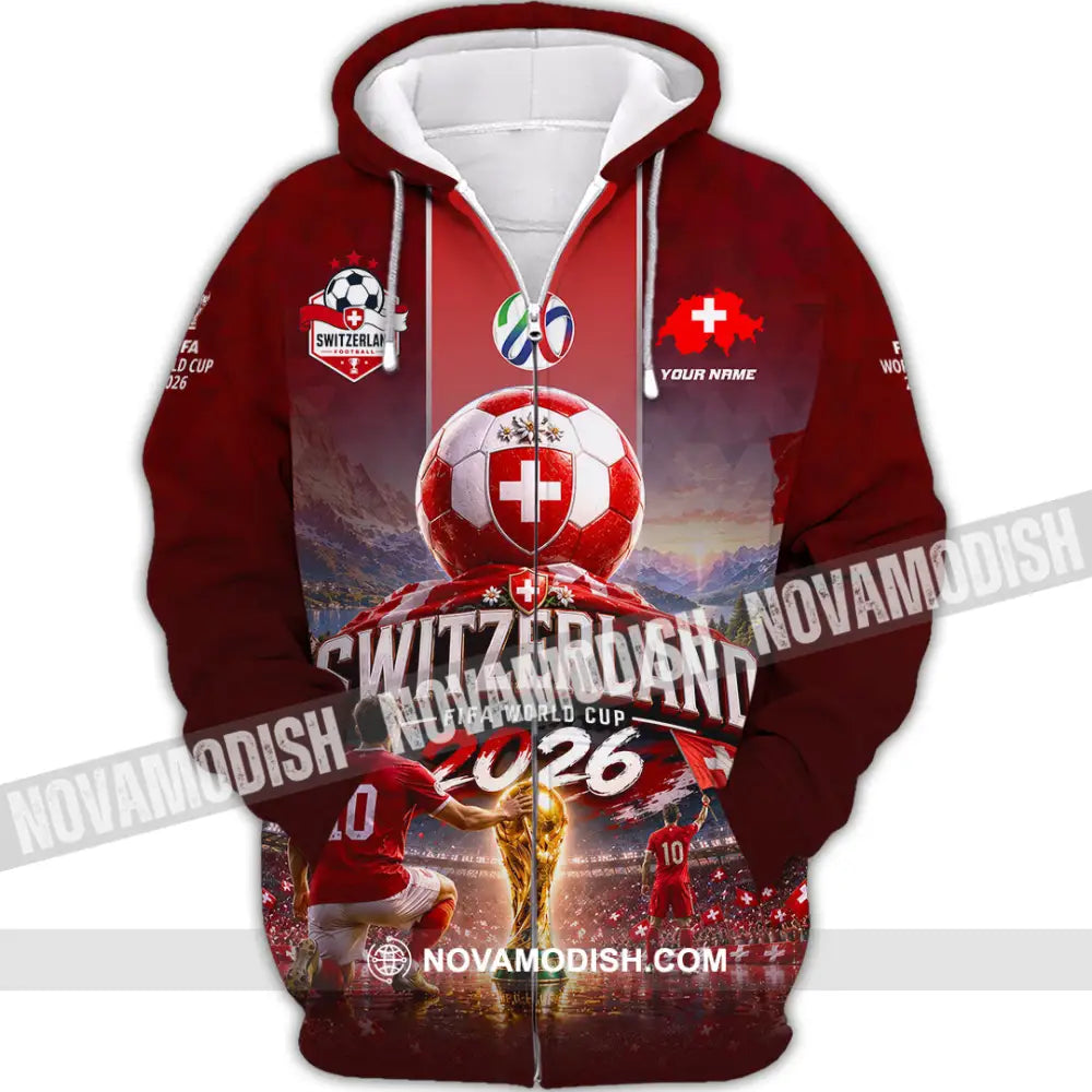 Unisex Shirt - Custom Switzerland World Cup 2026 Shirt - Zipper Hoodie / S - T-shirt