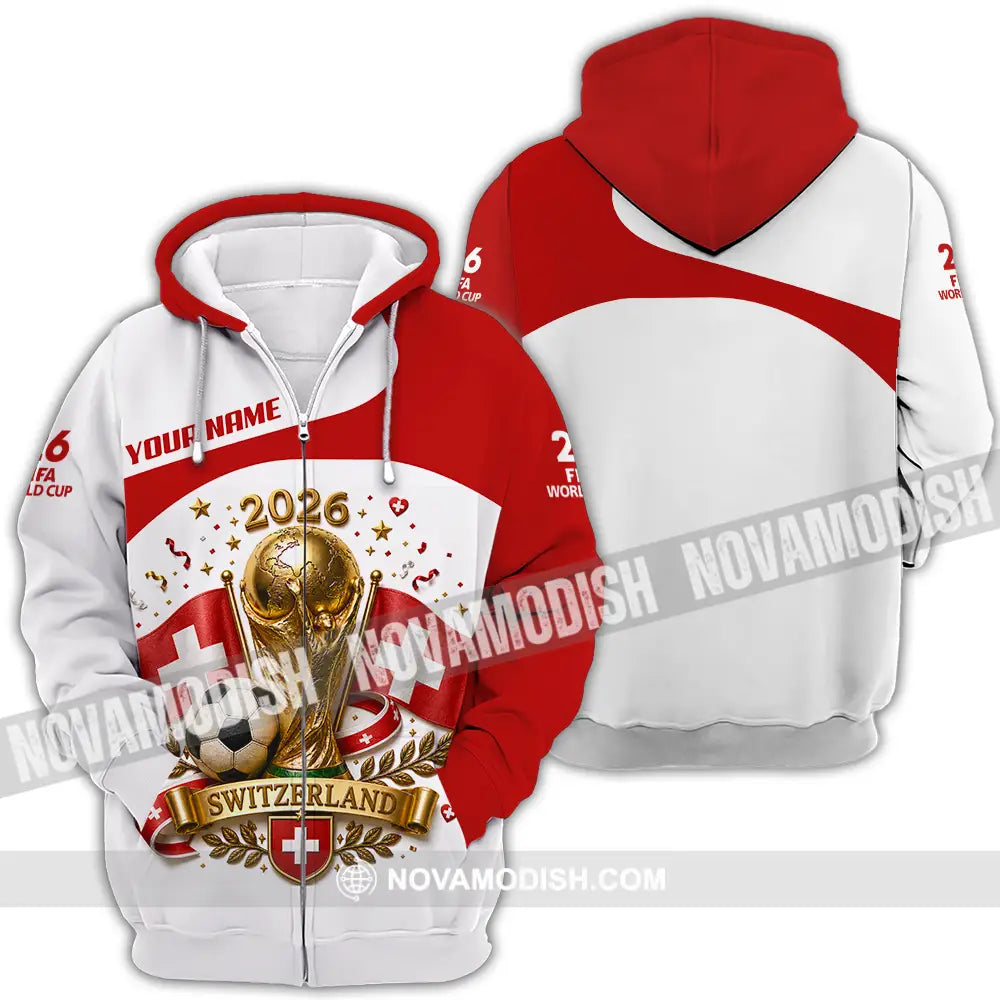 Unisex Shirt - Custom Switzerland World Cup 2026 Shirt - Zipper Hoodie / S - T-shirt