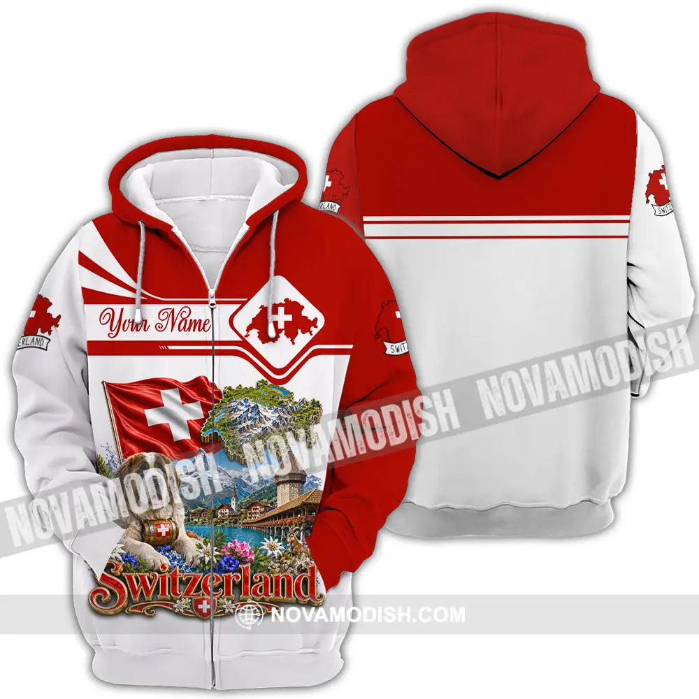 Unisex Shirt - Custom Switzerland Shirt - Zipper Hoodie / S - T-shirt