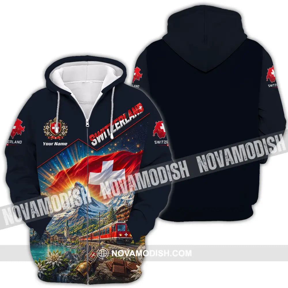 Unisex Shirt - Custom Switzerland Shirt - Zipper Hoodie / S - T-shirt