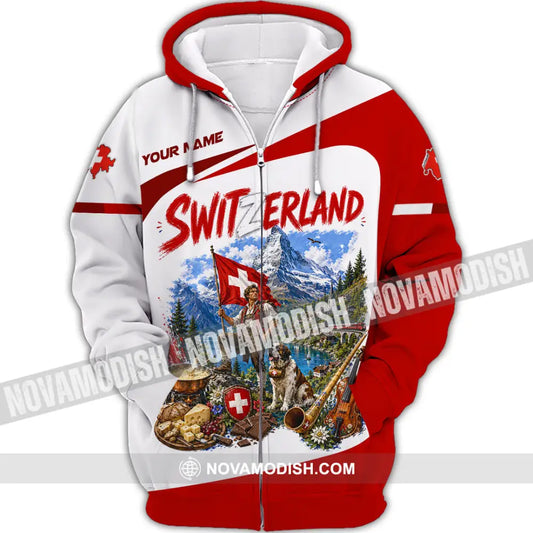 Unisex Shirt - Custom Switzerland Shirt - Zipper Hoodie / S - T-shirt