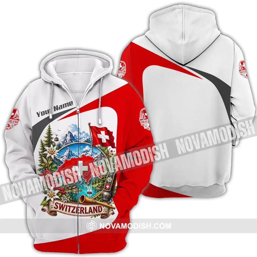 Unisex Shirt - Custom Switzerland Shirt - Zipper Hoodie / S - T-shirt