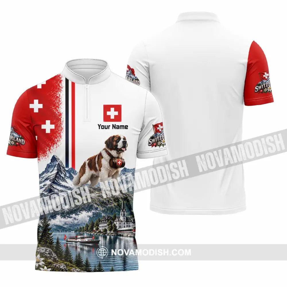Unisex Shirt - Custom Switzerland Shirt - Zipper Polo Shirt / S - T-shirt