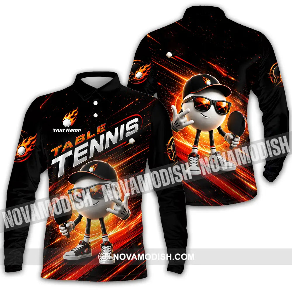 Unisex Shirt - Custom Table Tennis Shirt - Long Sleeve Polo / S - T-shirt