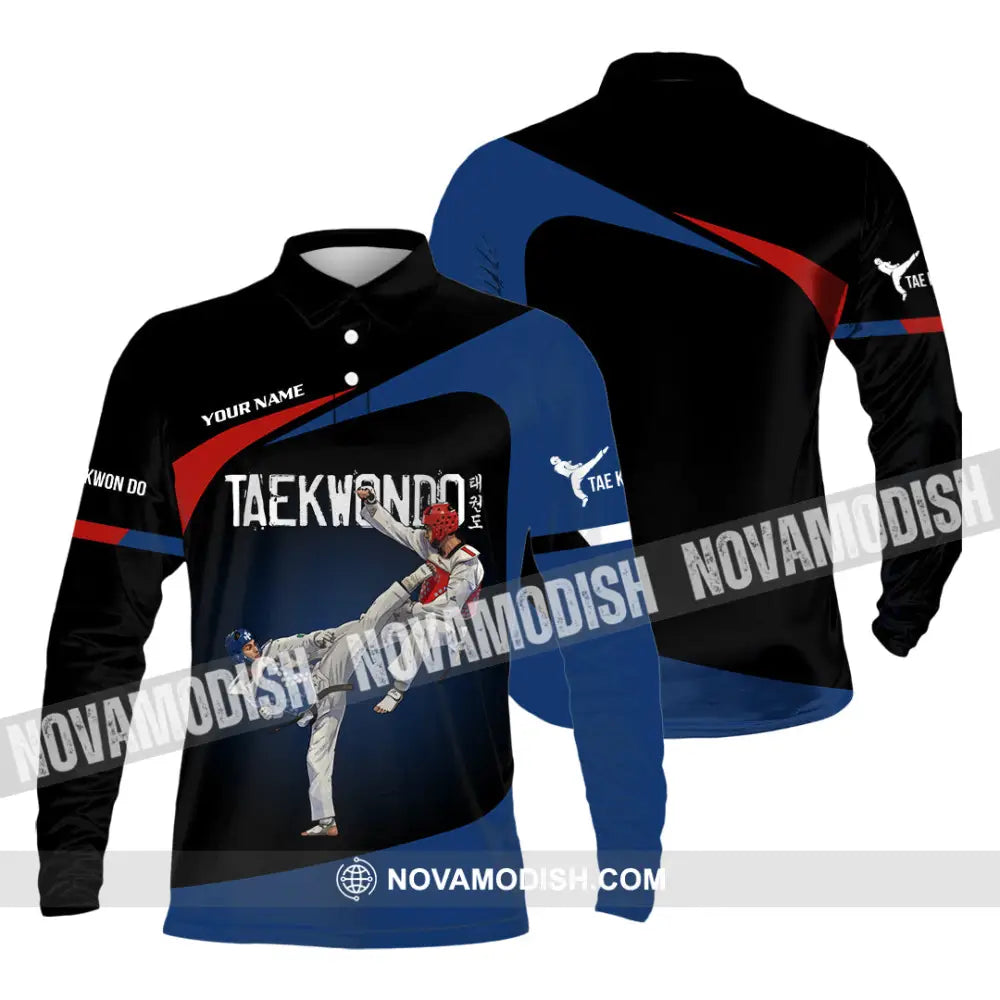 Unisex Shirt - Custom Taekwondo 3D Shirt Long Sleeve Polo / S T-shirt
