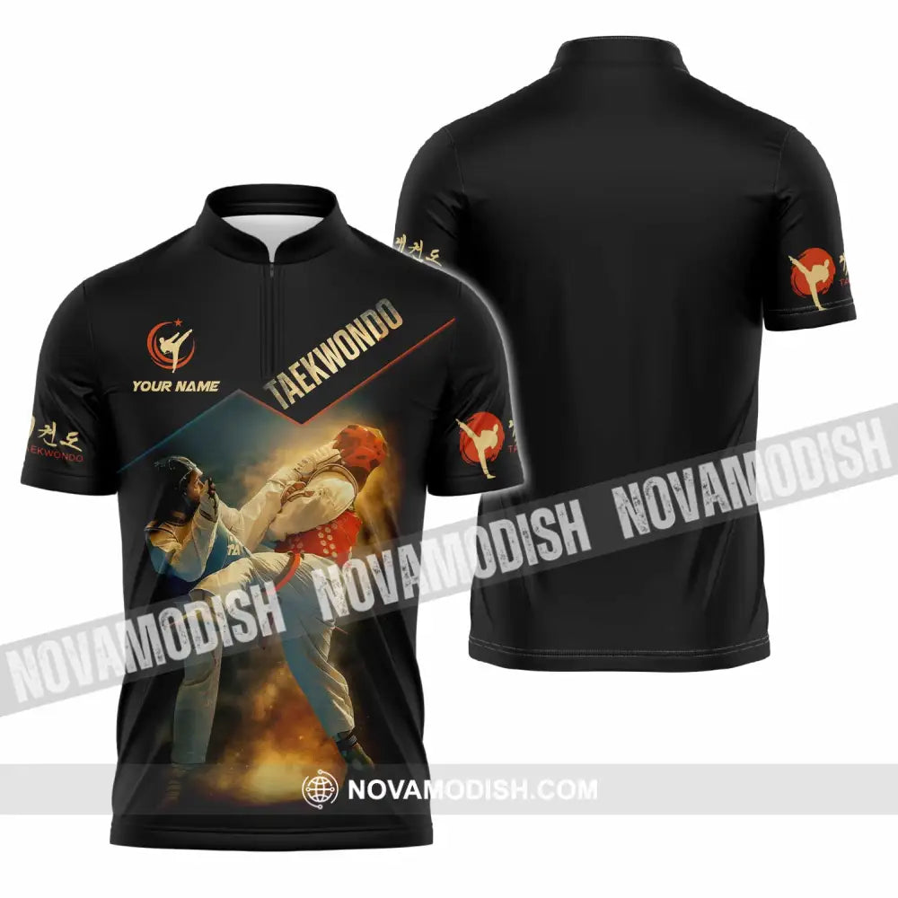 Unisex Shirt - Custom Taekwondo 3D Shirt Zipper Polo Shirt / S T-shirt