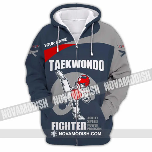Unisex Shirt - Custom Taekwondo Fighter Shirt Zipper Hoodie / S T-shirt