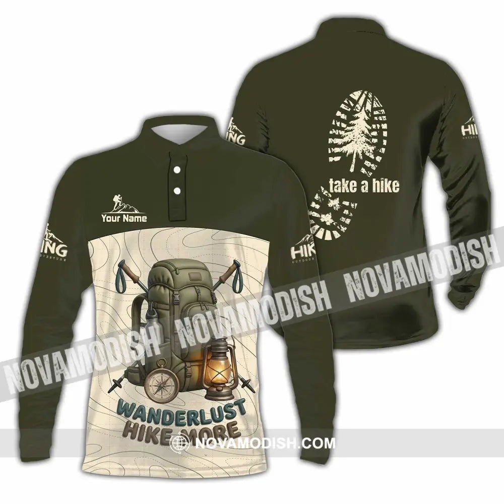 Unisex Shirt - Custom Take A Hike Wanderlust Hike More Shirt - Long Sleeve Polo / S - T-shirt