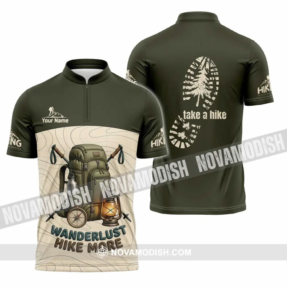 Unisex Shirt - Custom Take A Hike Wanderlust Hike More Shirt - Zipper Polo Shirt / S - T-shirt