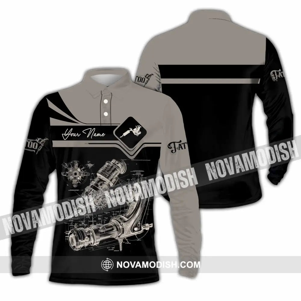 Unisex Shirt - Custom Tattoo Artist Shirt - Long Sleeve Polo / S - T-shirt