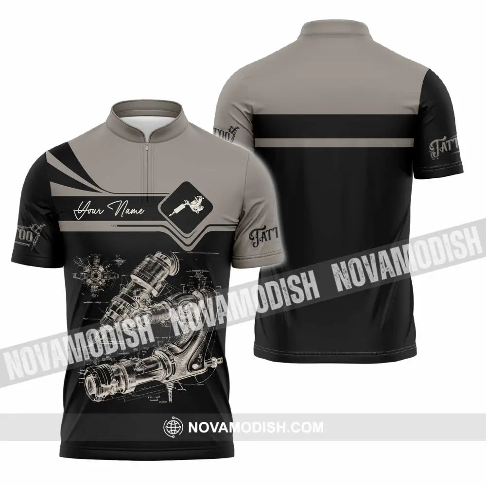 Unisex Shirt - Custom Tattoo Artist Shirt - Zipper Polo Shirt / S - T-shirt