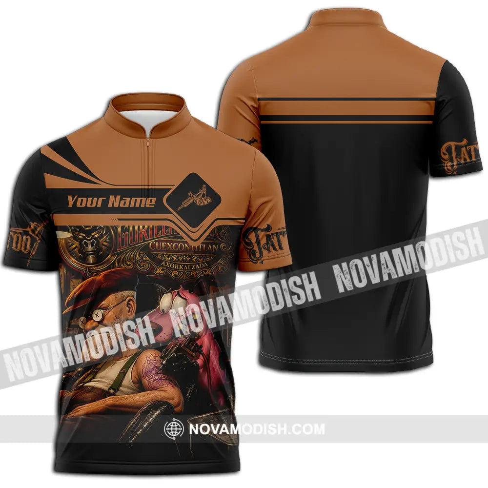 Unisex Shirt - Custom Tattoo Shirt - Zipper Polo Shirt / S - T-shirt