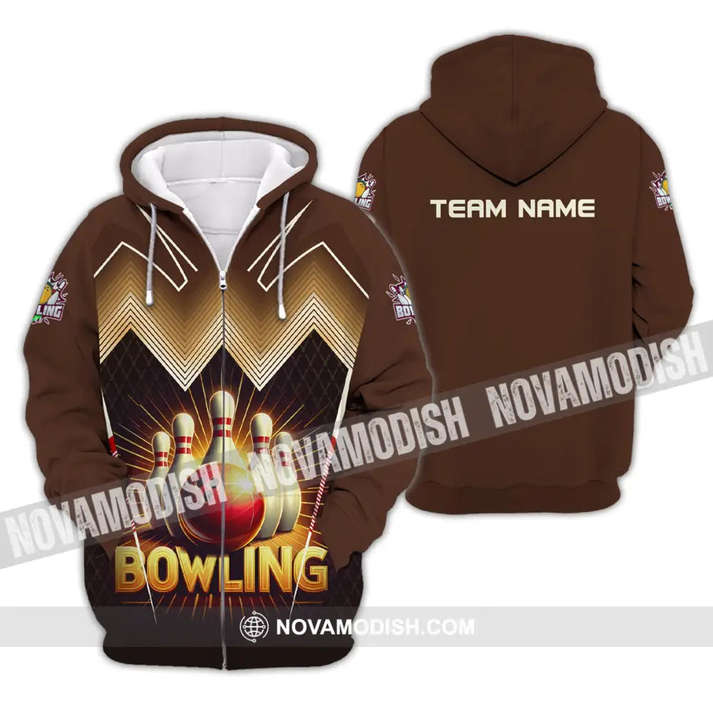 Unisex Shirt Custom Team Name Bowling For Clubs Gift Zipper Hoodie / S T-Shirt