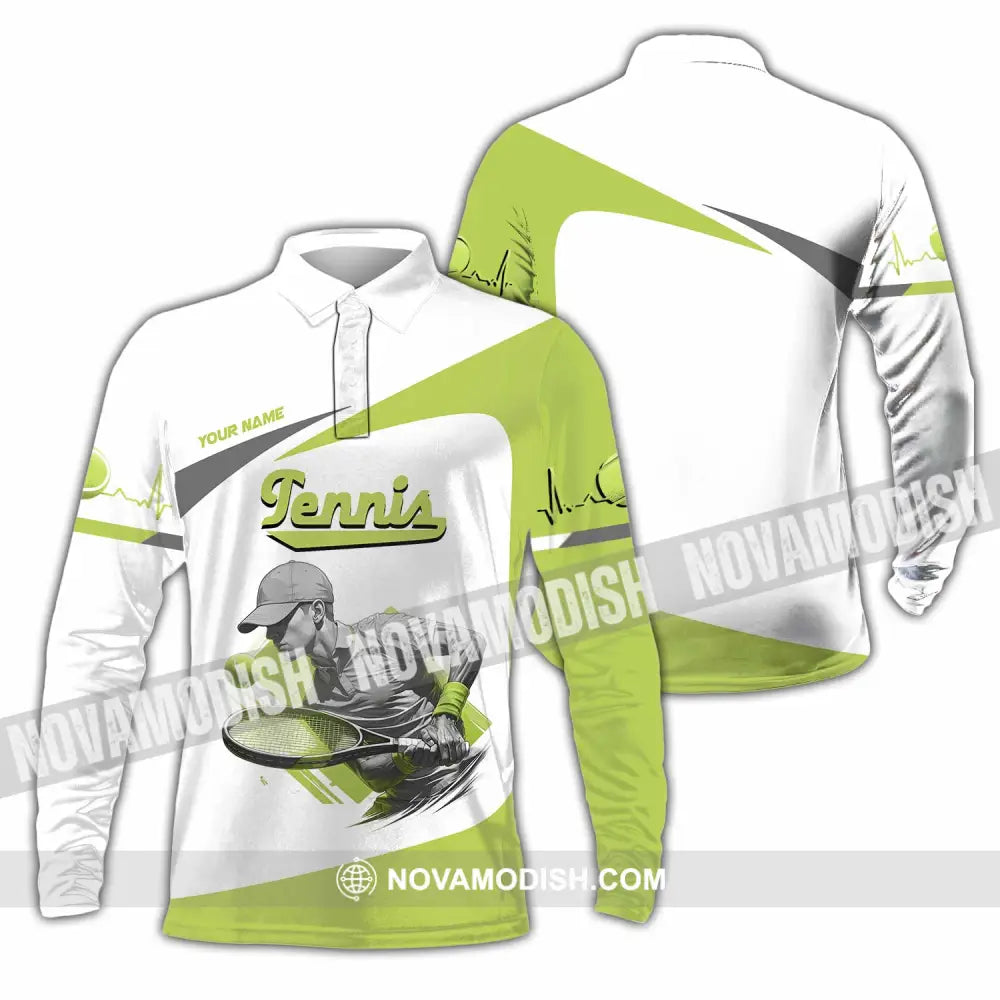 Unisex Shirt - Custom Tennis 3D Shirt Long Sleeve Polo / S T-shirt