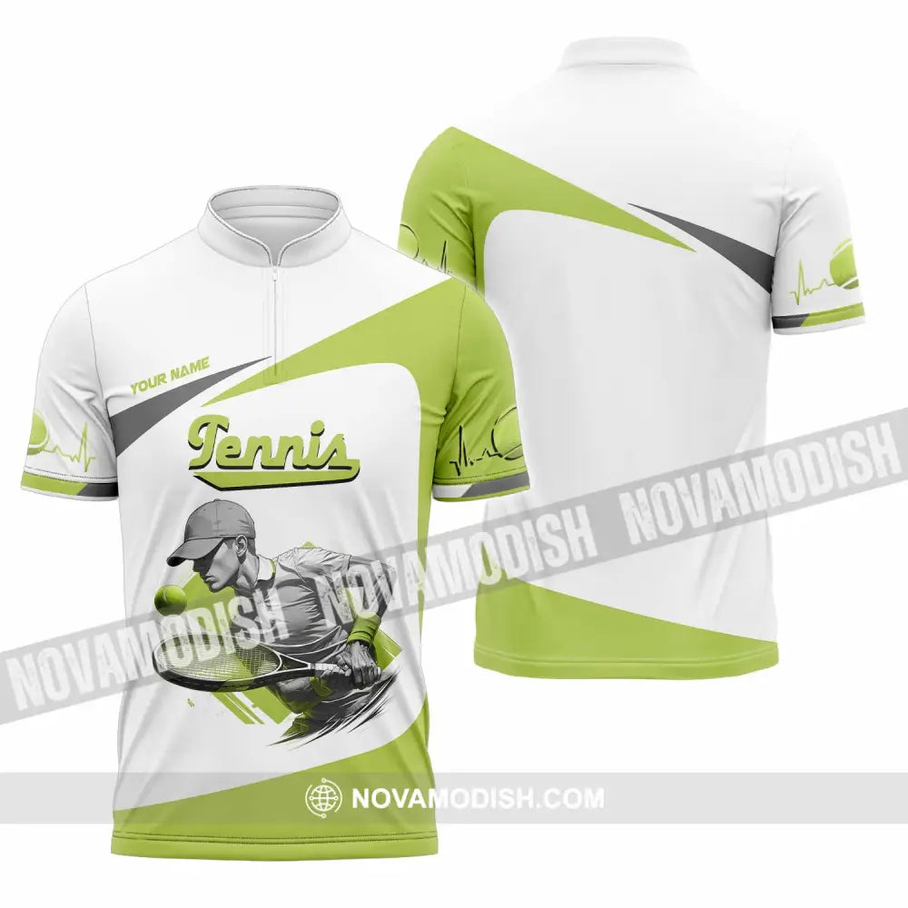 Unisex Shirt - Custom Tennis 3D Shirt Zipper Polo Shirt / S T-shirt