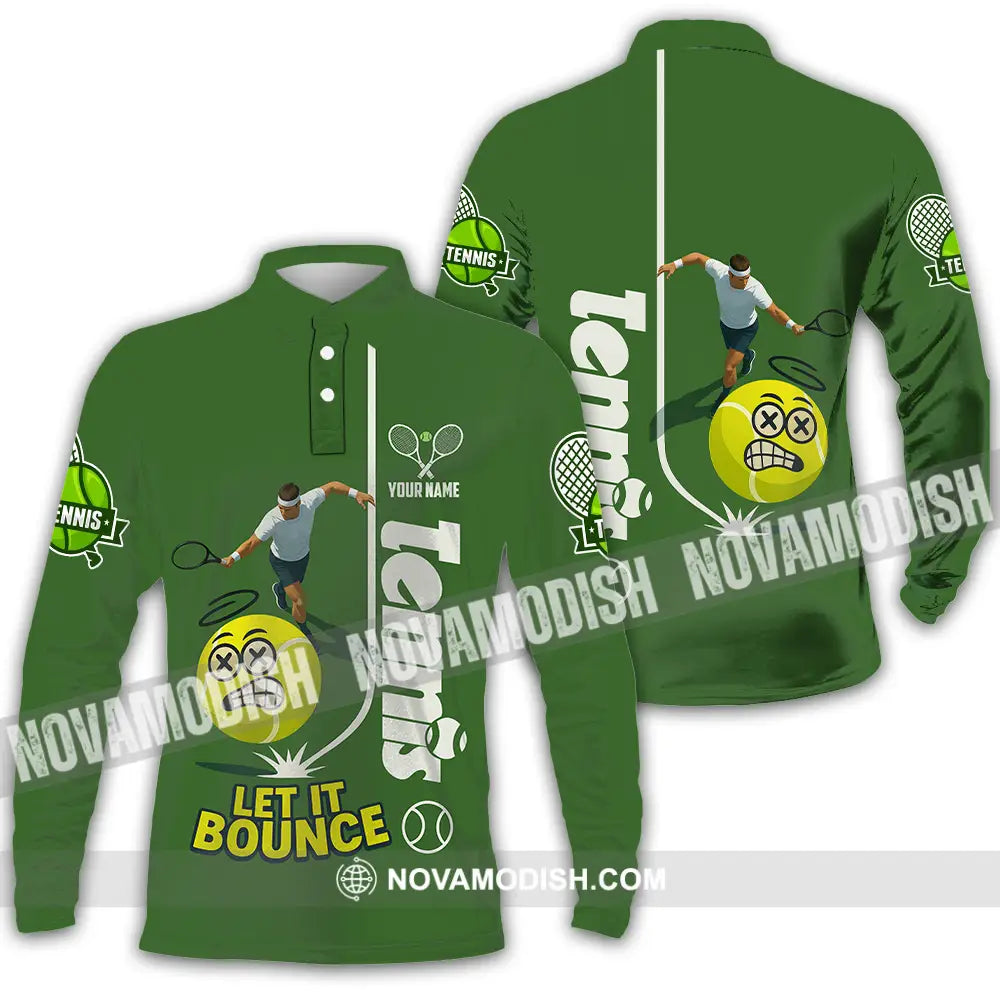 Unisex Shirt - Custom Tennis Let It Bounce Shirt Long Sleeve Polo / S T-shirt