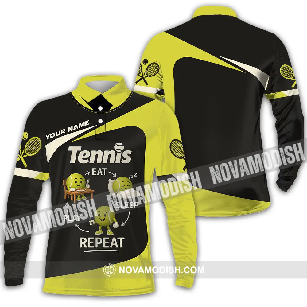 Unisex Shirt - Custom Tennis Shirt Long Sleeve Polo / S T-shirt