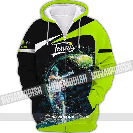 Unisex Shirt - Custom Tennis Name Shirt - Tennis Clothing Gift for Tennis Lovers Zipper Hoodie / S T-shirt