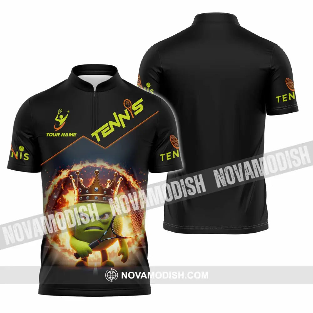 Unisex Shirt - Custom Tennis Sports Shirt Zipper Polo Shirt / S T-shirt