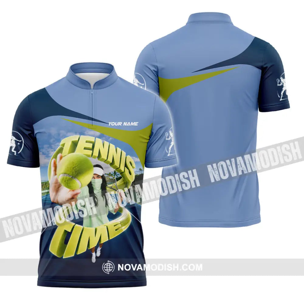 Unisex Shirt - Custom Tennis Shirt - Zipper Polo Shirt / S - T-shirt