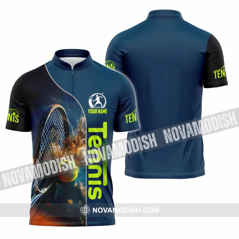Unisex Shirt - Custom Tennis Shirt Zipper Polo Shirt / S T-shirt