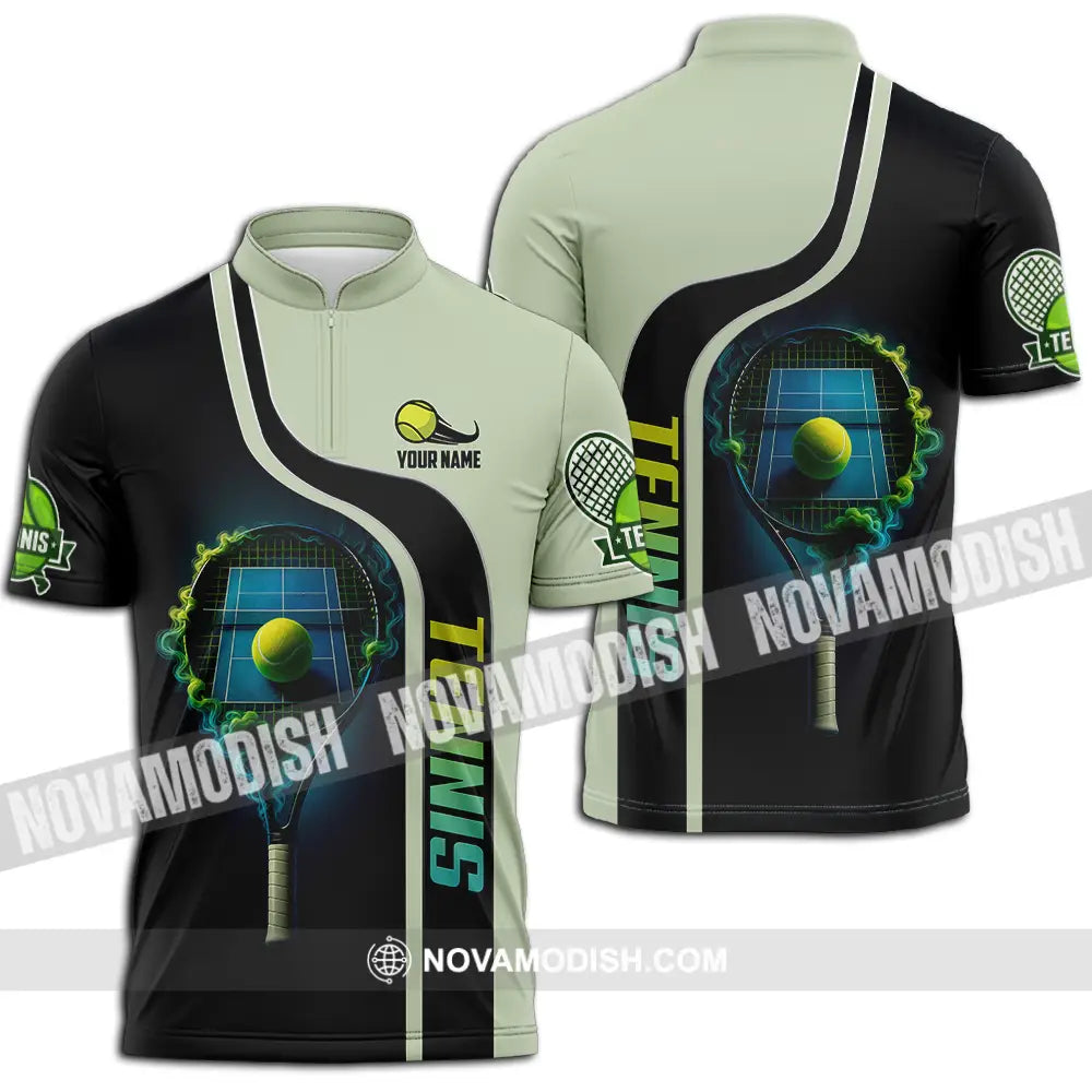 Unisex Shirt - Custom Tennis Shirt Zipper Polo Shirt / S T-shirt