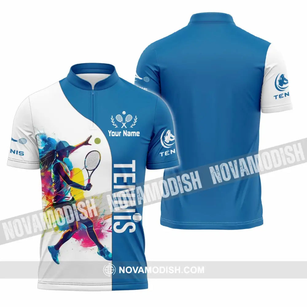 Unisex Shirt - Custom Tennis Shirt - Zipper Polo Shirt / S - T-shirt